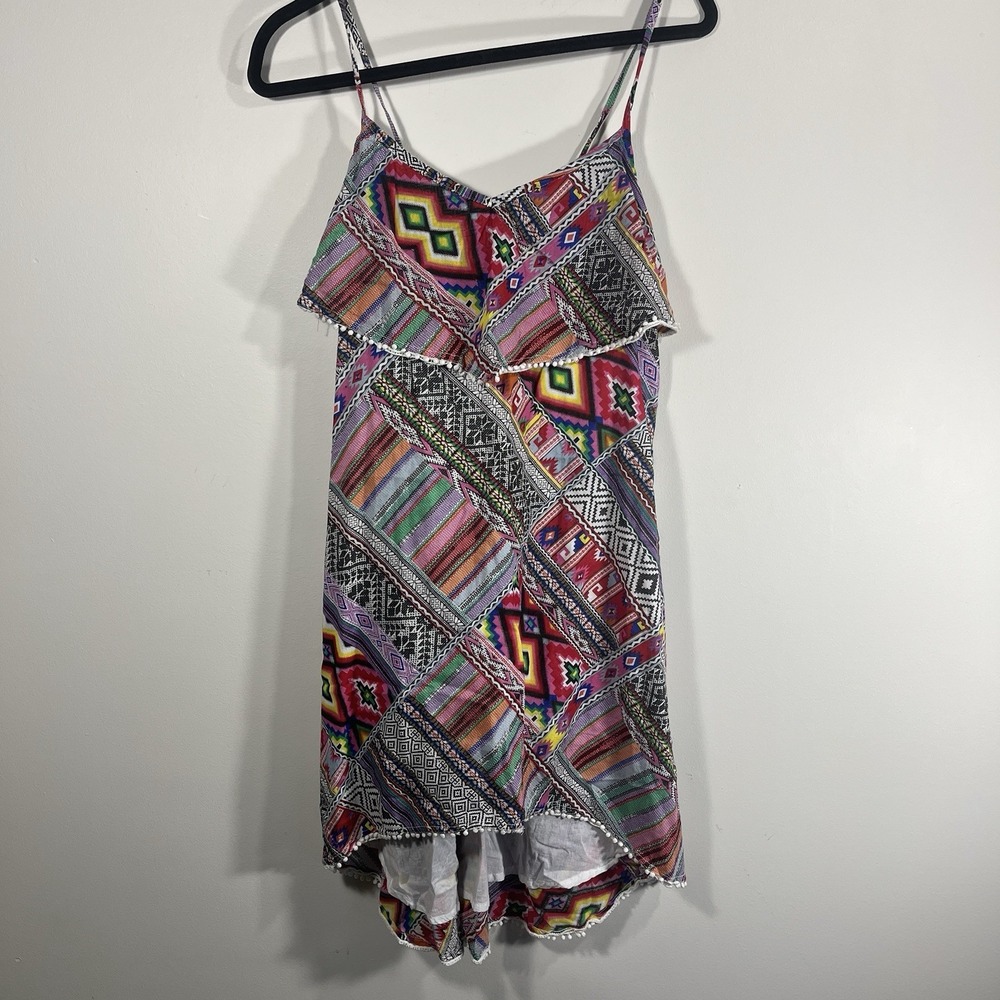 Billabong Southwestern Boho Aztec Patchwork‎ Trapeze Dress Women's Medium